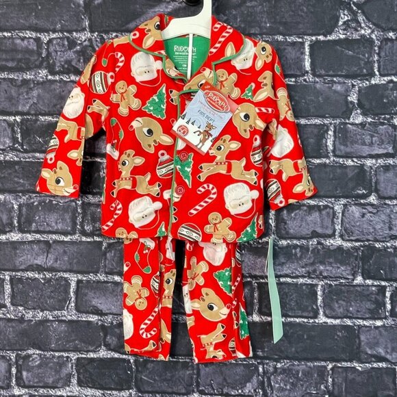Rudolph 12 Month The Red Nosed Reindeer  2 Piece Pajama PJ Toddler - Picture 1 of 11